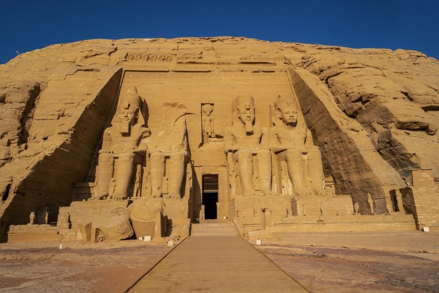 The incredible Abu Simbel Temple rebuilt on the mountain in southern Egypt